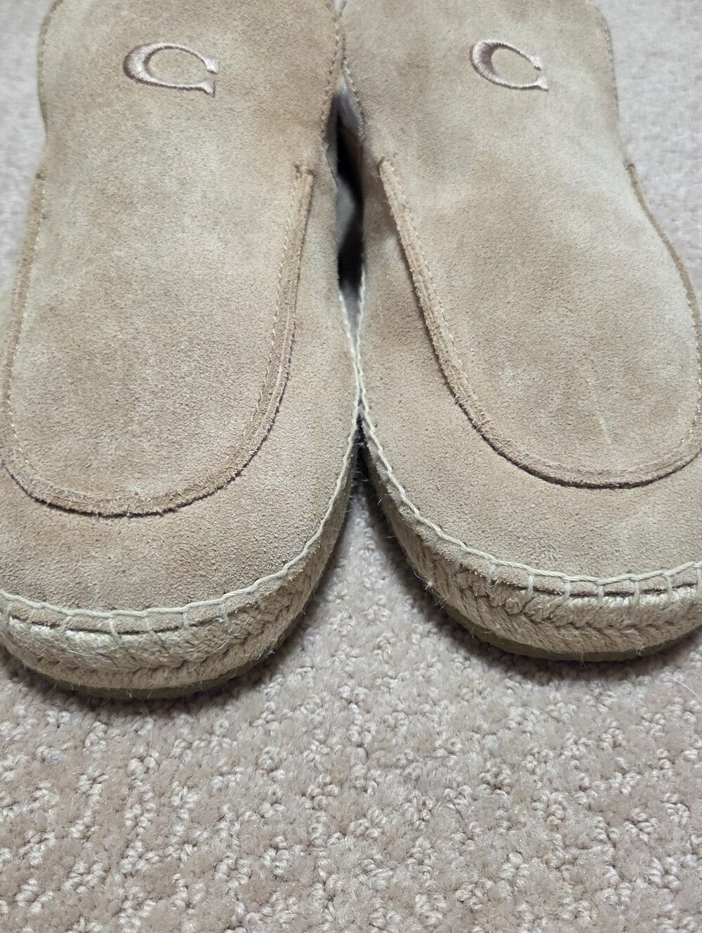 Coach Men's Reilly Espadrilles in a taupe suede colorway Mens Size 11.5D Slip On - Picture 5 of 14